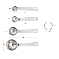 Mainstays Kitchen Stainless Steel 4-Piece Nesting Measuring Spoons Set, Stainless Steel Finish - Image 4